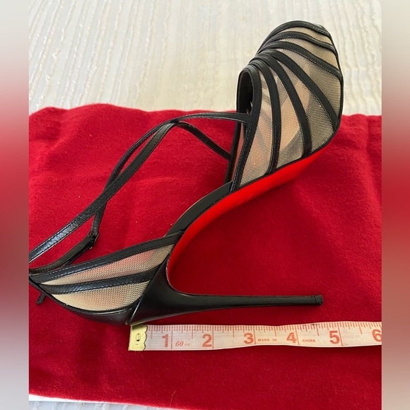 Christian Louboutin Black Filamenta 120 Open Toe Heels Size 38.5 - Picture 15 of 17